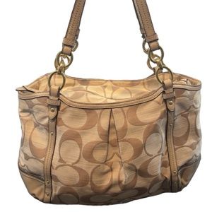 Coach Alexandria Cream Signature Logo Tote Bag